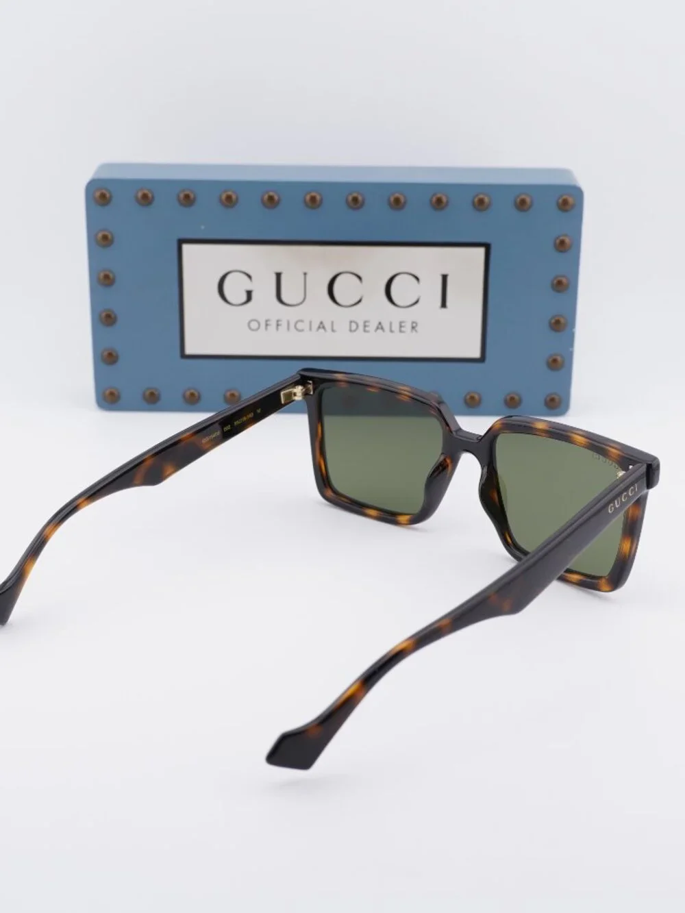 Gucci GG1540S 002 Square Sunglasses - Havana / Green
